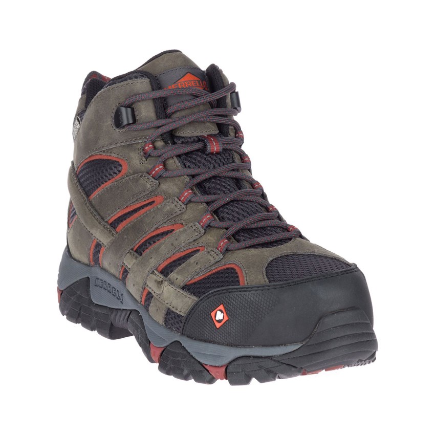 Bottes de Securite Merrell Moab Vertex Mid Waterproof Comp Toe Grise Foncé Homme | W.I.XLXB